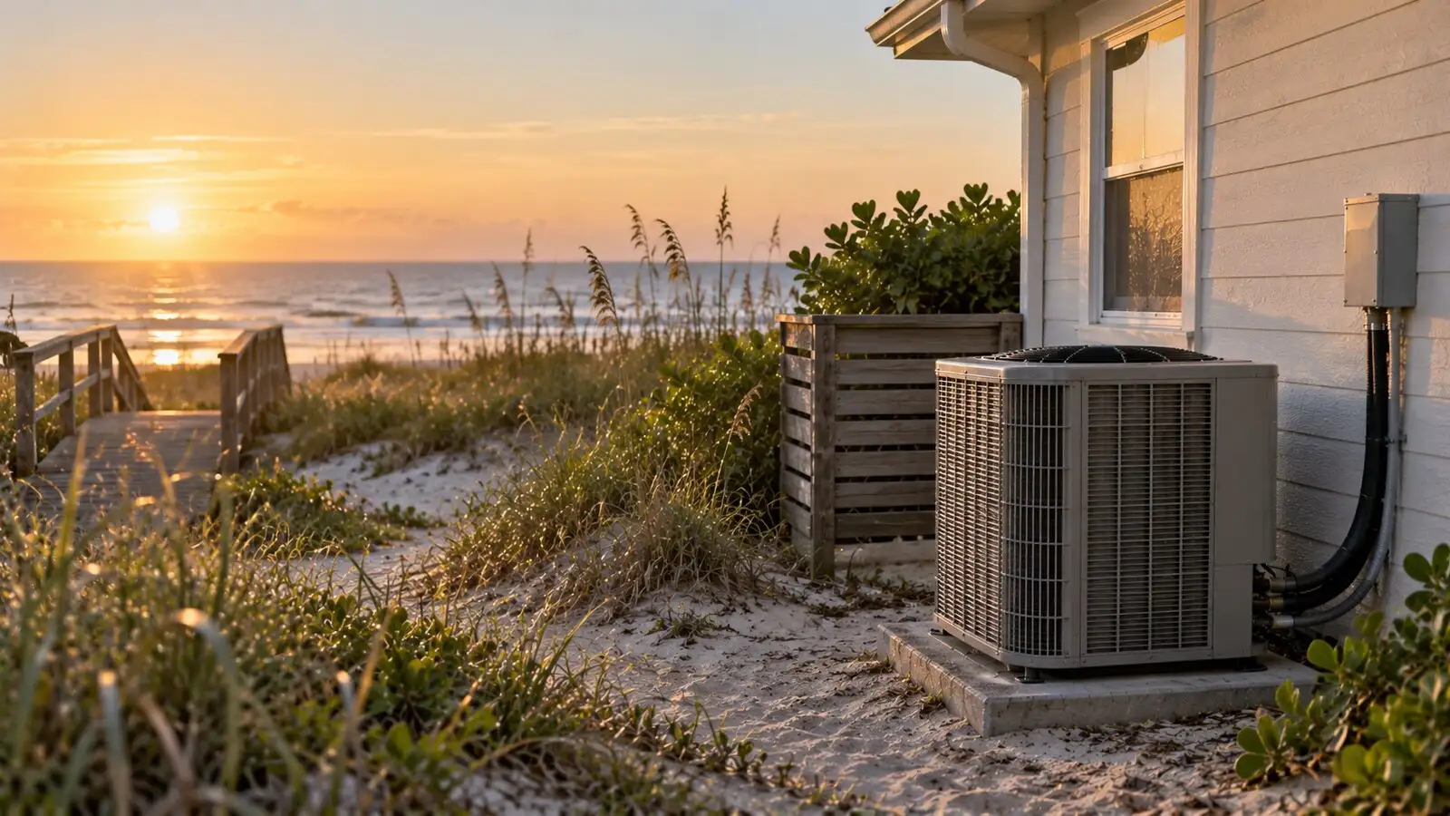 Barrier island dune line at sunrise, the setting Melbourne Beach and the South Brevard beaches sit in